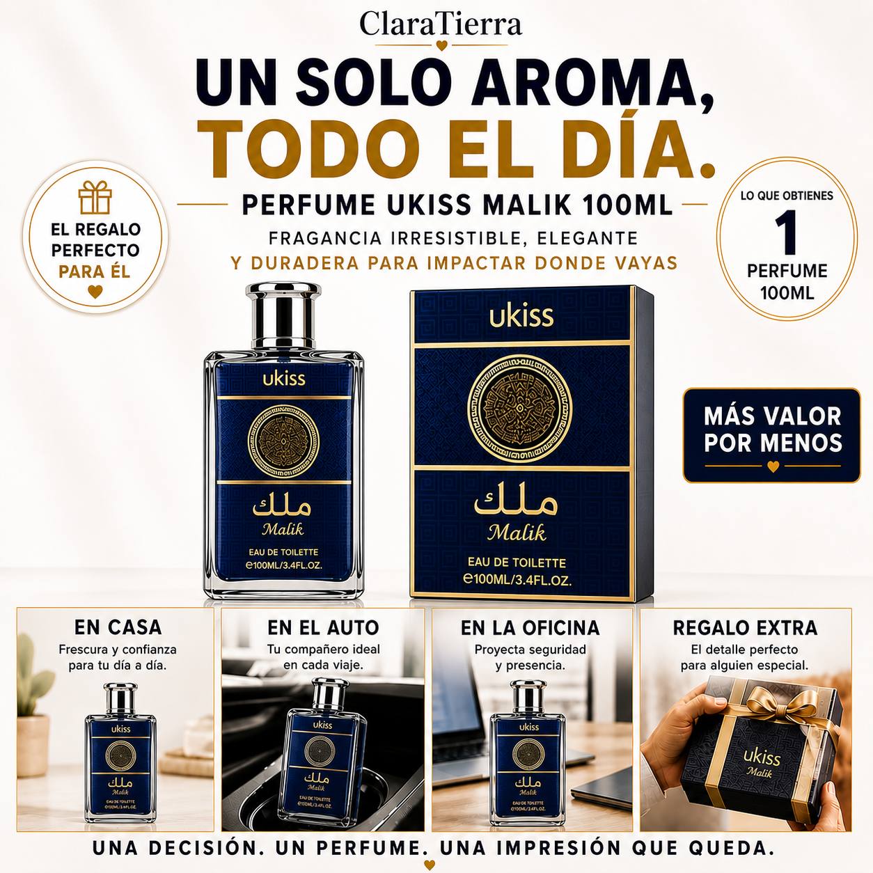 Perfume Ukiss Malik 100ml – Fragancia Irresistible, Elegante y Duradera Para Impactar Donde Vayas