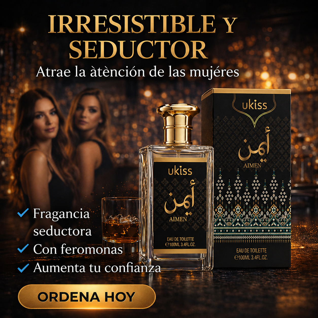 Ukiss 100ml perfume con feromonas que despierta tu poder de atracción 🔥