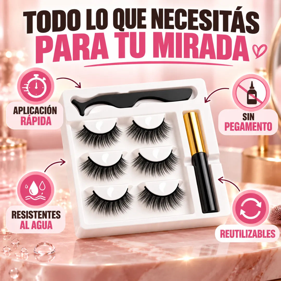 Pestañas magnéticas premium - Belleza todo el día, sin complicaciones