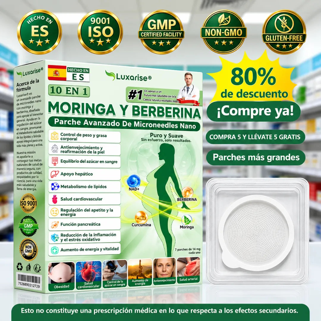 10 EN 1 Moringa Y Berberina Parche - Avanzado De Microneedles Nano