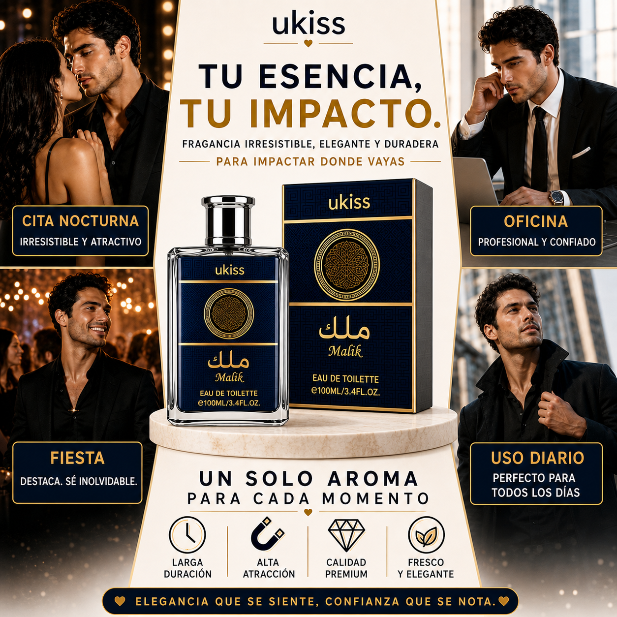 Perfume Ukiss Malik 100ml – Fragancia Irresistible, Elegante y Duradera Para Impactar Donde Vayas
