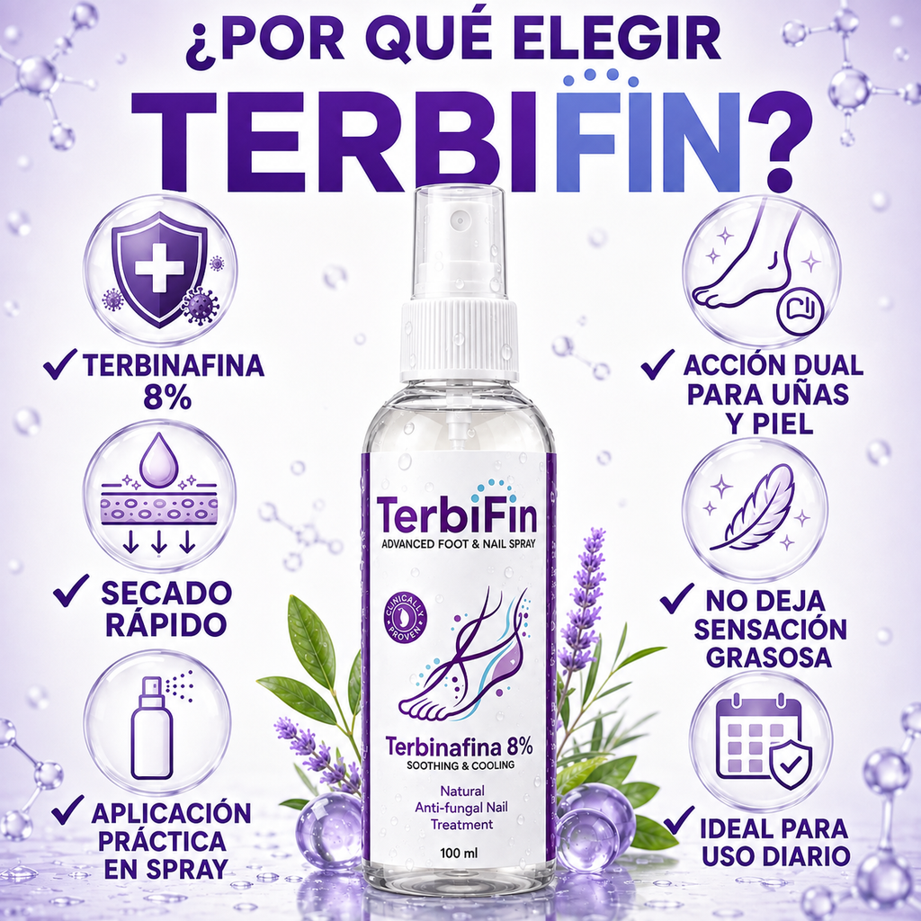 TerbiFin Advanced Foot & Nail Spray - Pies saludables. Confianza en cada paso.