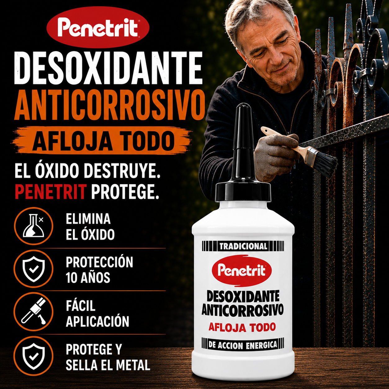 Desoxidante Anticorrosivo - Elimina el Óxido y deja tus rejas como nuevas, sin lijar ni llamar a un pintor.