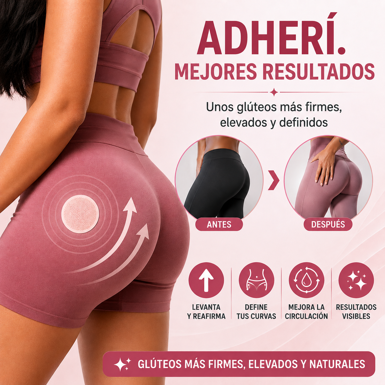 Parches reafirmantes para glúteos - Parches de Realce para Glúteos para Definir y Potenciar la Apariencia de tus Curvas
