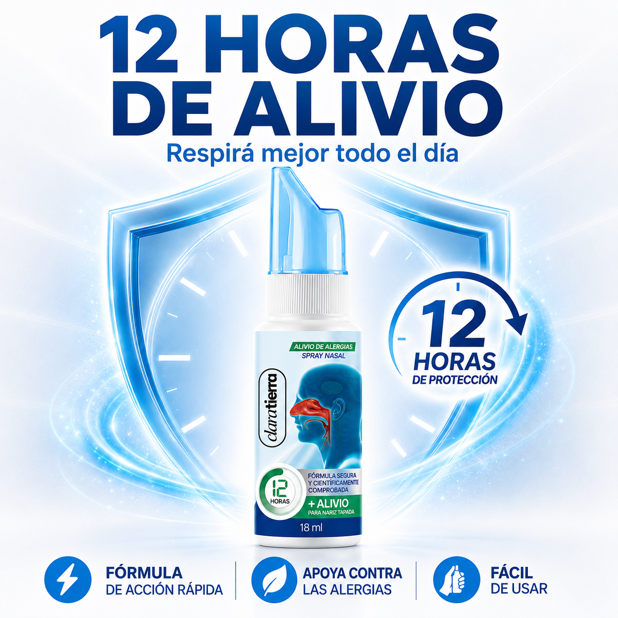 Spray Nasal para el Alivio de las Alergias – Alivio Rápido por Hasta 12 Horas