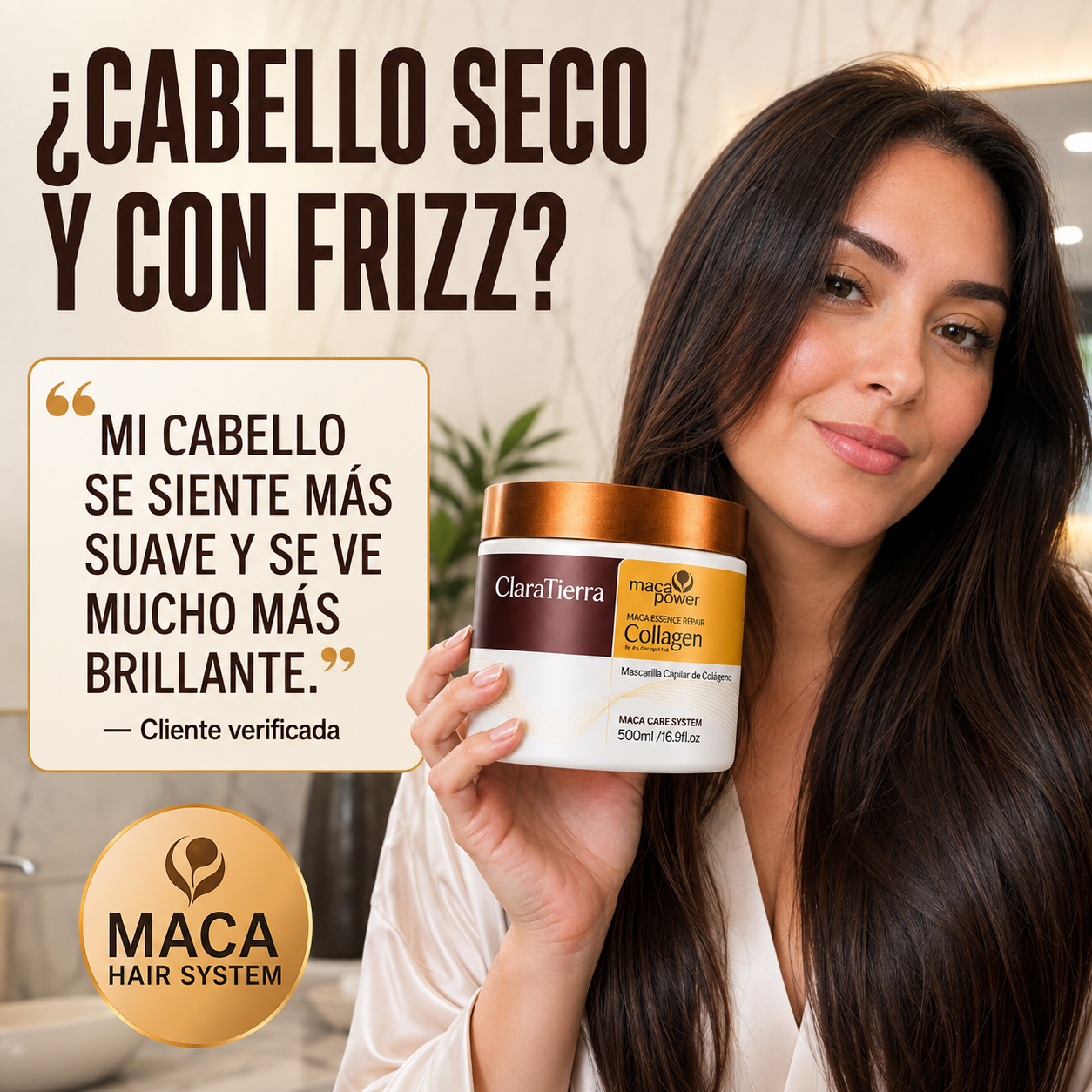 Mascarilla Capilar de Colágeno Maca Hair System - Repará, nutrí y devolvé el brillo a tu cabello.
