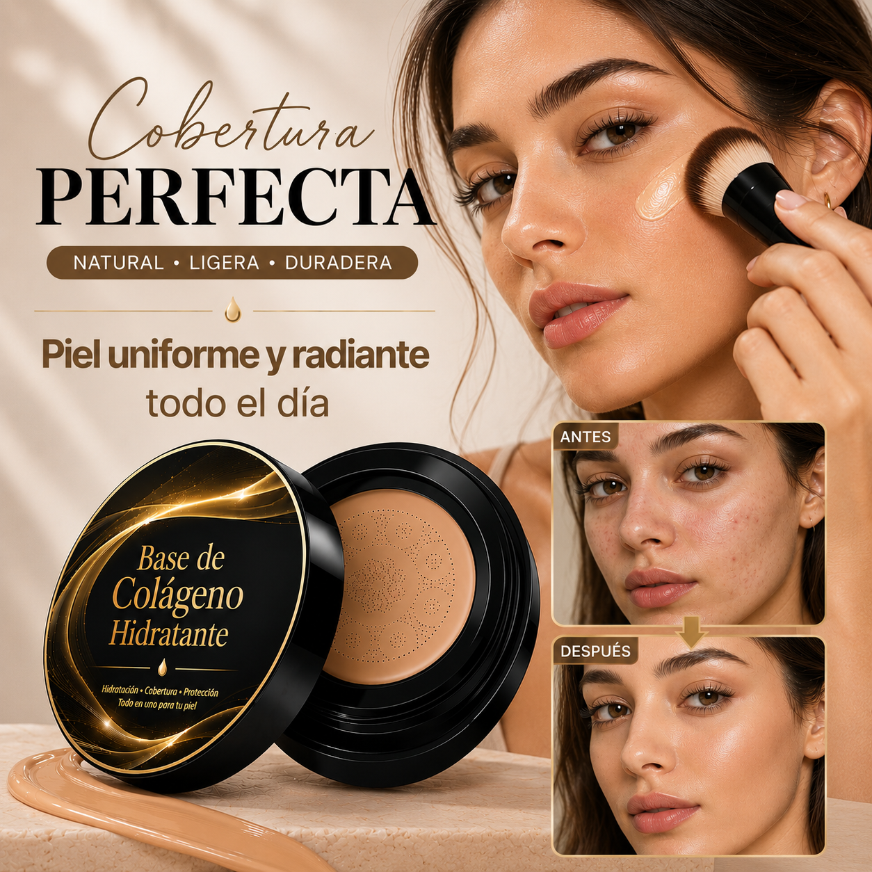 Base de maquillaje - Colágeno Rejuvenecedor de Alta Cobertura