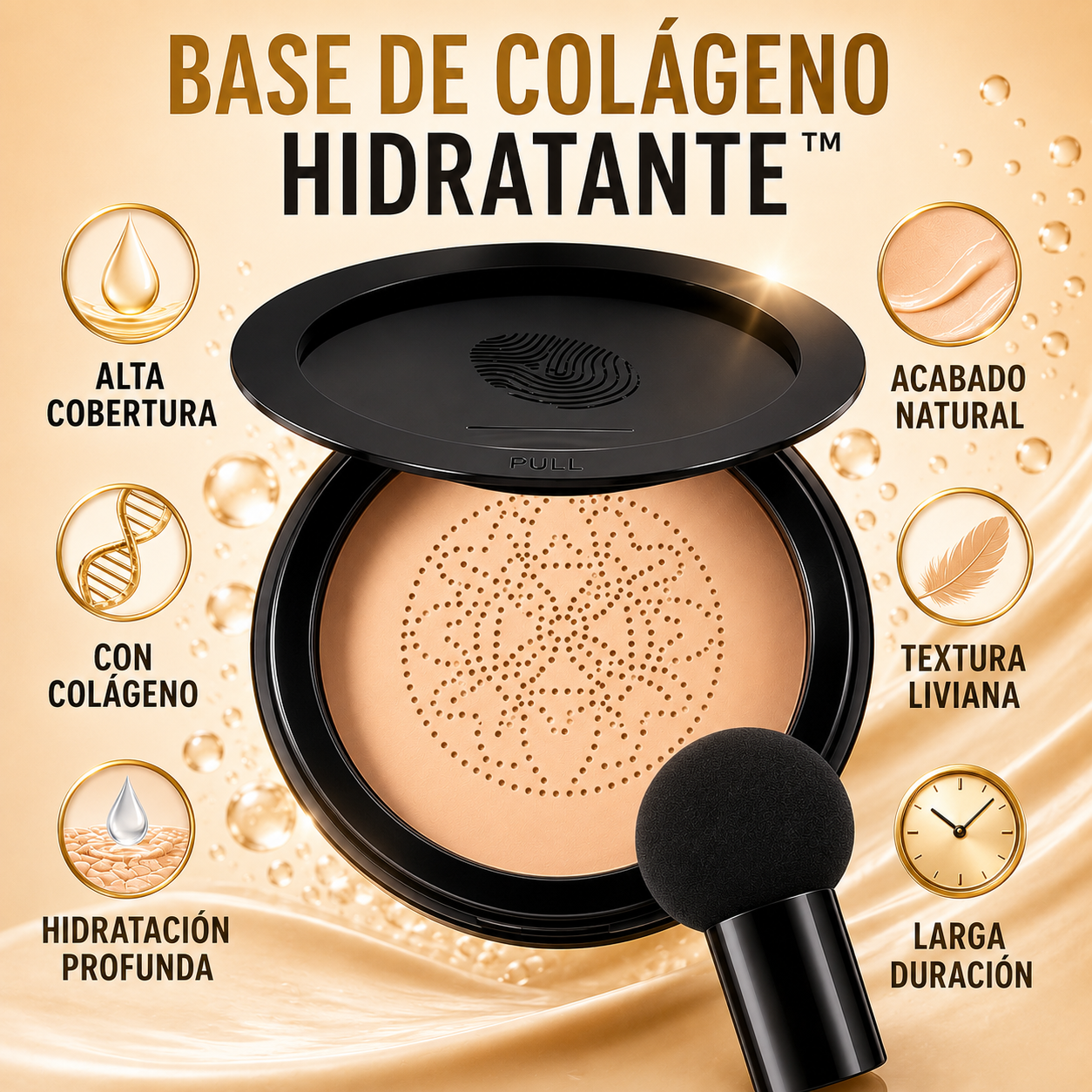 Base de Colágeno Hidratante™ - Cobertura Perfecta. Hidratación Profunda. Piel Radiante Todo el Día.