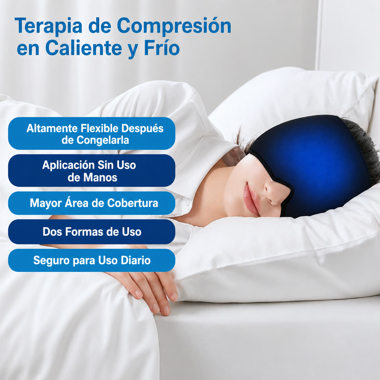 NeuroCool Gorra para el Alivio de la Migraña – Terapia de Enfriamiento Instantáneo para el Dolor de Cabeza y el Estrés