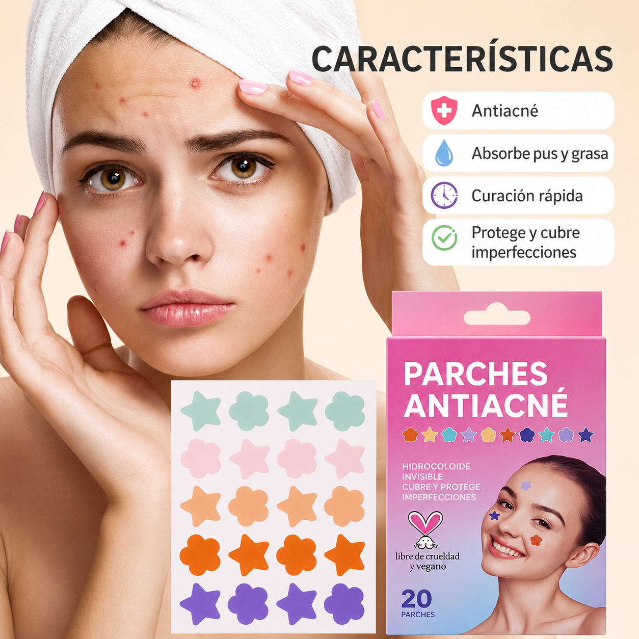 Parche Para Acné – Parches Invisibles Hidrocoloides Anti Imperfecciones
