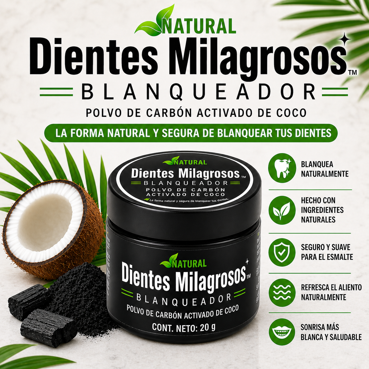 Dientes Milagrosos Blanqueador - Convertí cada cepillado en un tratamiento blanqueador