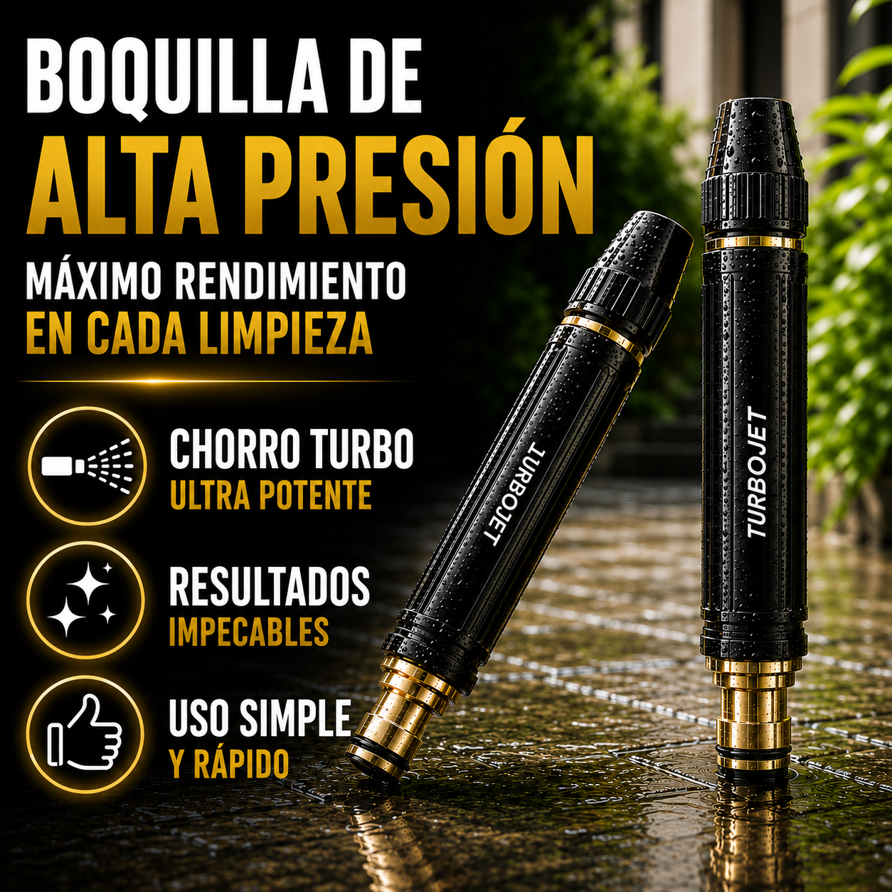 TurboJet Boquilla de Alta Presión - Potencia y practicidad para la limpieza diaria.