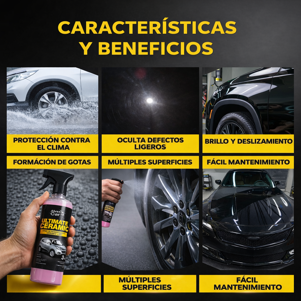 Alvex Car Ultimate Ceramic® – Spray cerámico 3 en 1 | 500 ml