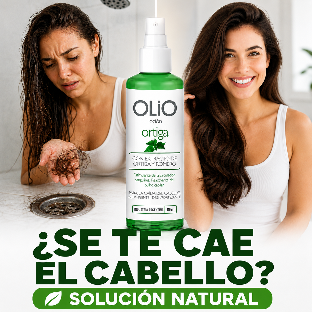 Loción Anticaída OLIO – Fórmula con Ortiga y Romero Oferta limitada 2x1!