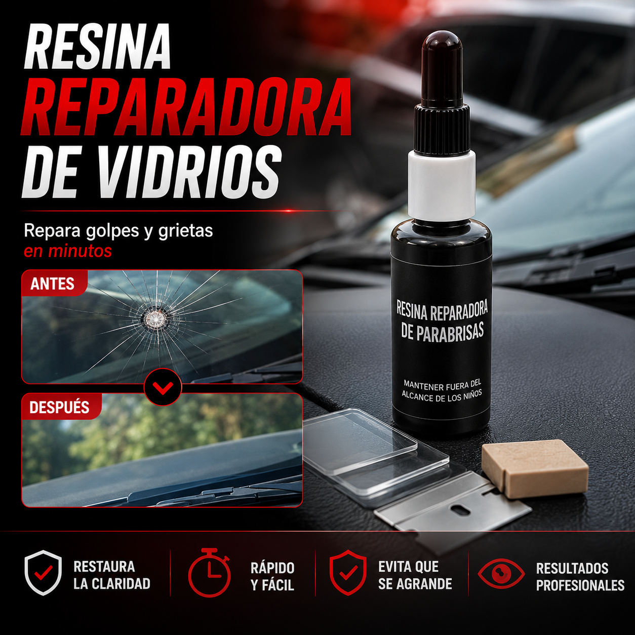 Resina Reparadora de Vidrios – Repará Grietas y Marcas en Minutos
