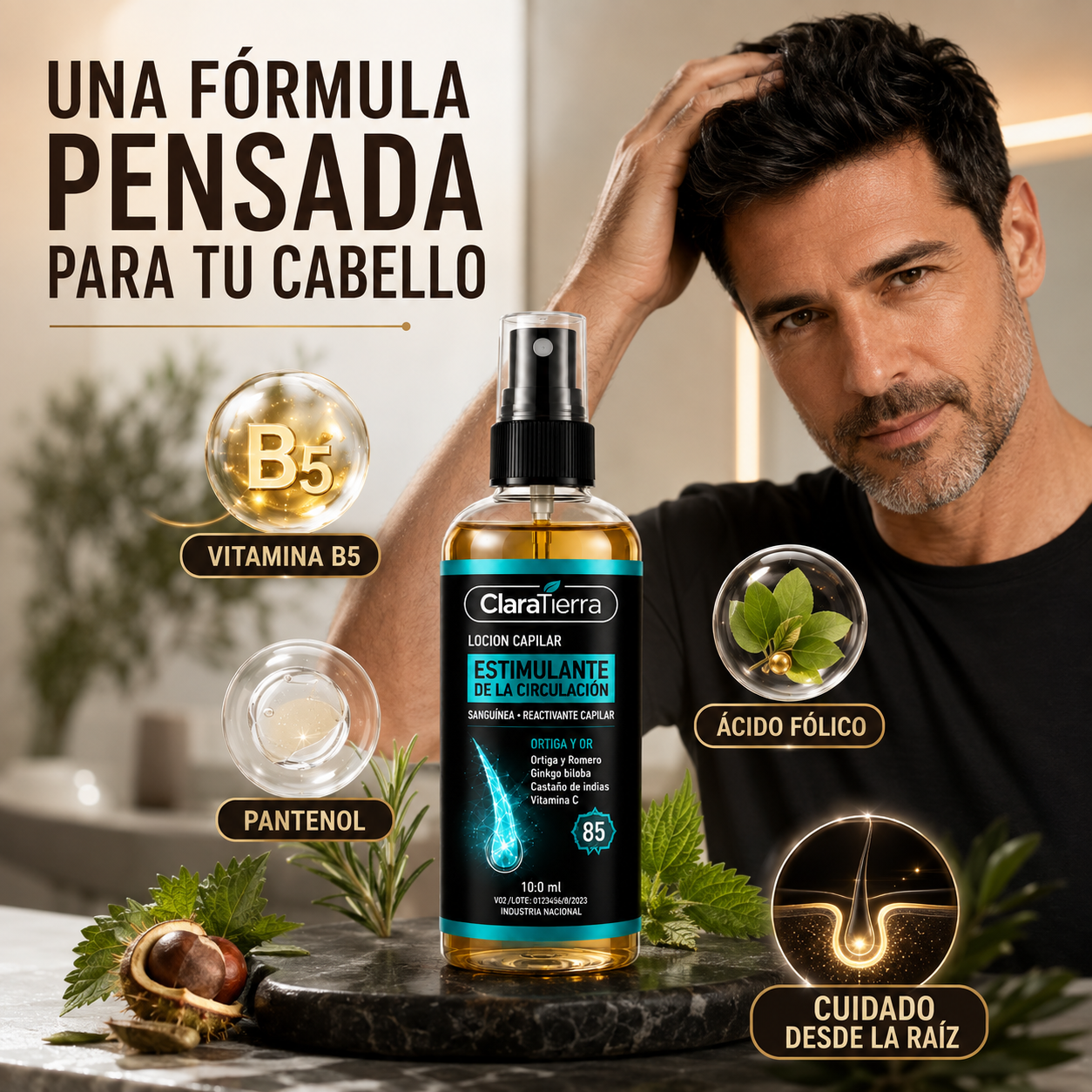 ACTIVADOR DE CRECIMIENTO CAPILAR CLARATIERRA - Más fuerza. Más volumen. Más confianza.