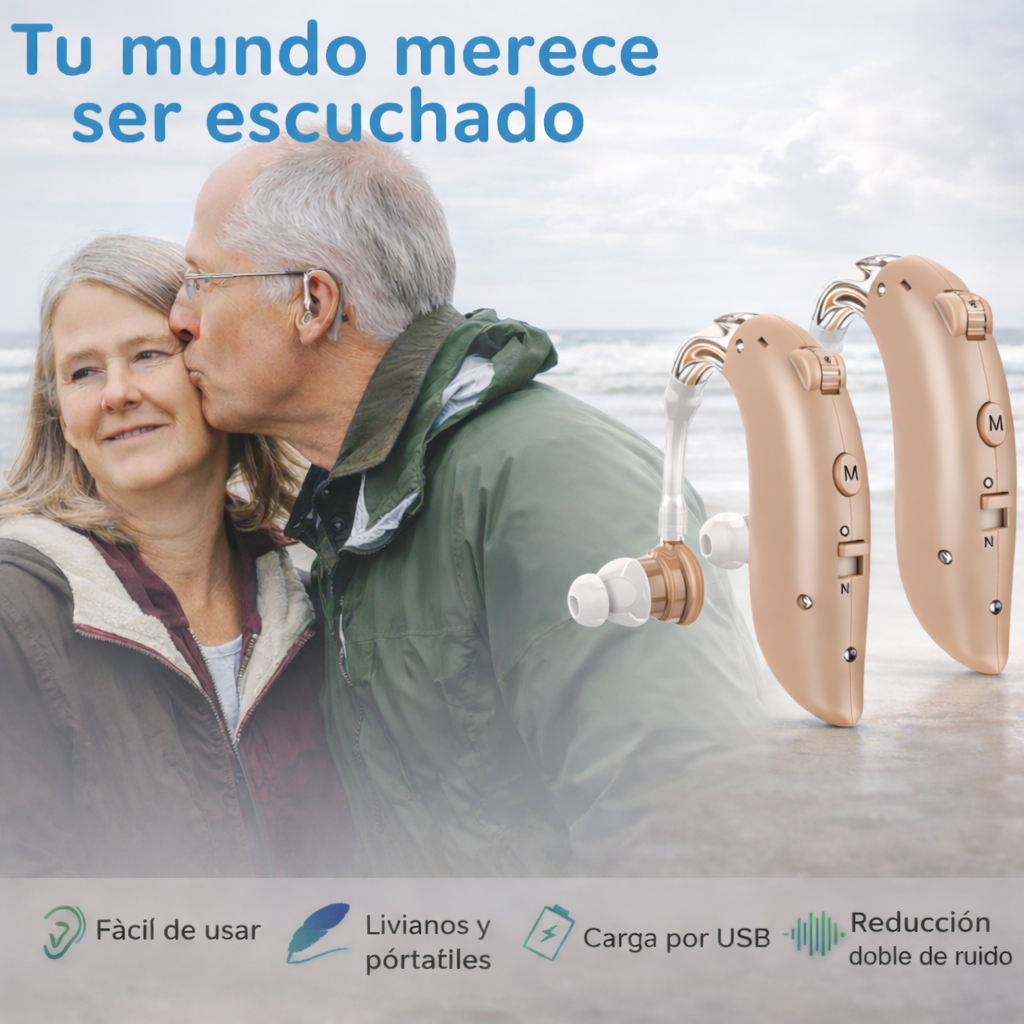 Audífono Digital  — amplificador de sonido digital BTE portátil para personas mayores con pérdida auditiva
