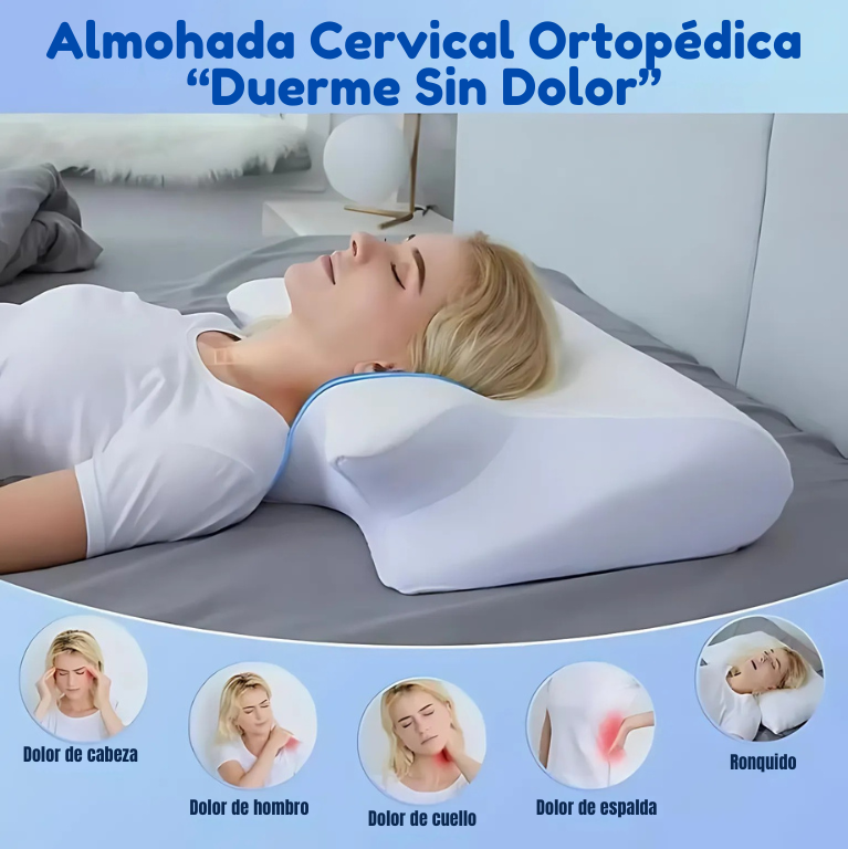 Almohada Cervical Ortopédica “Duerme Sin Dolor” – Alivio Natural para cuello y espalda