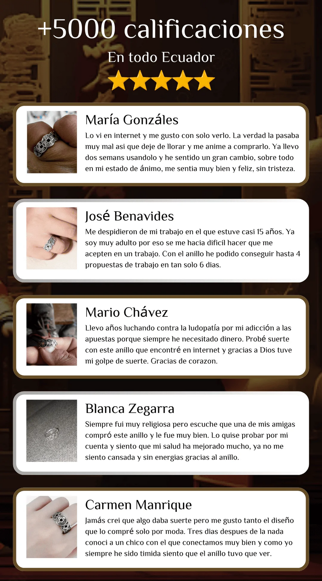 Anillo de los 5 Emperadores – Talismán de Abundancia, Energía y Protección