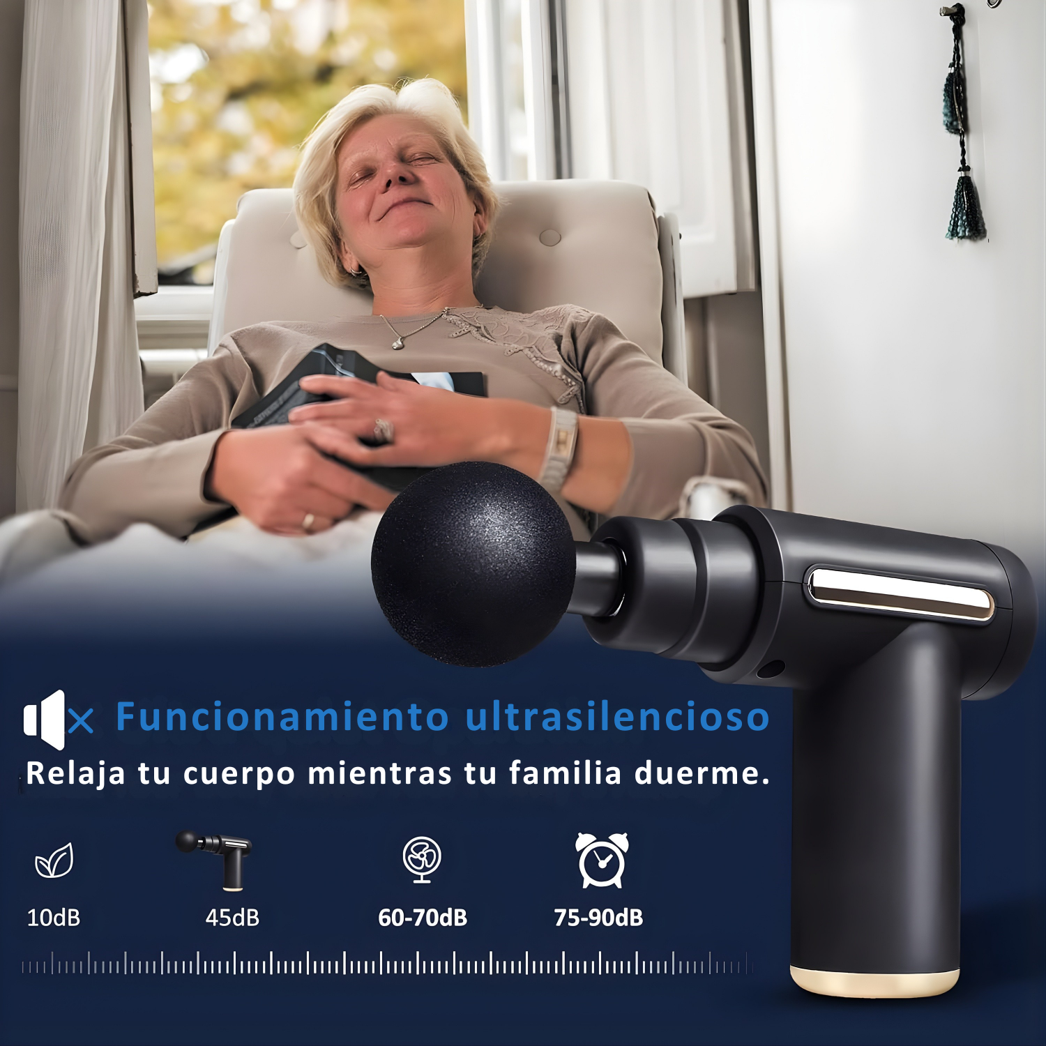 Pistola de masaje 4 en 1: Recuperación muscular profesional en casa